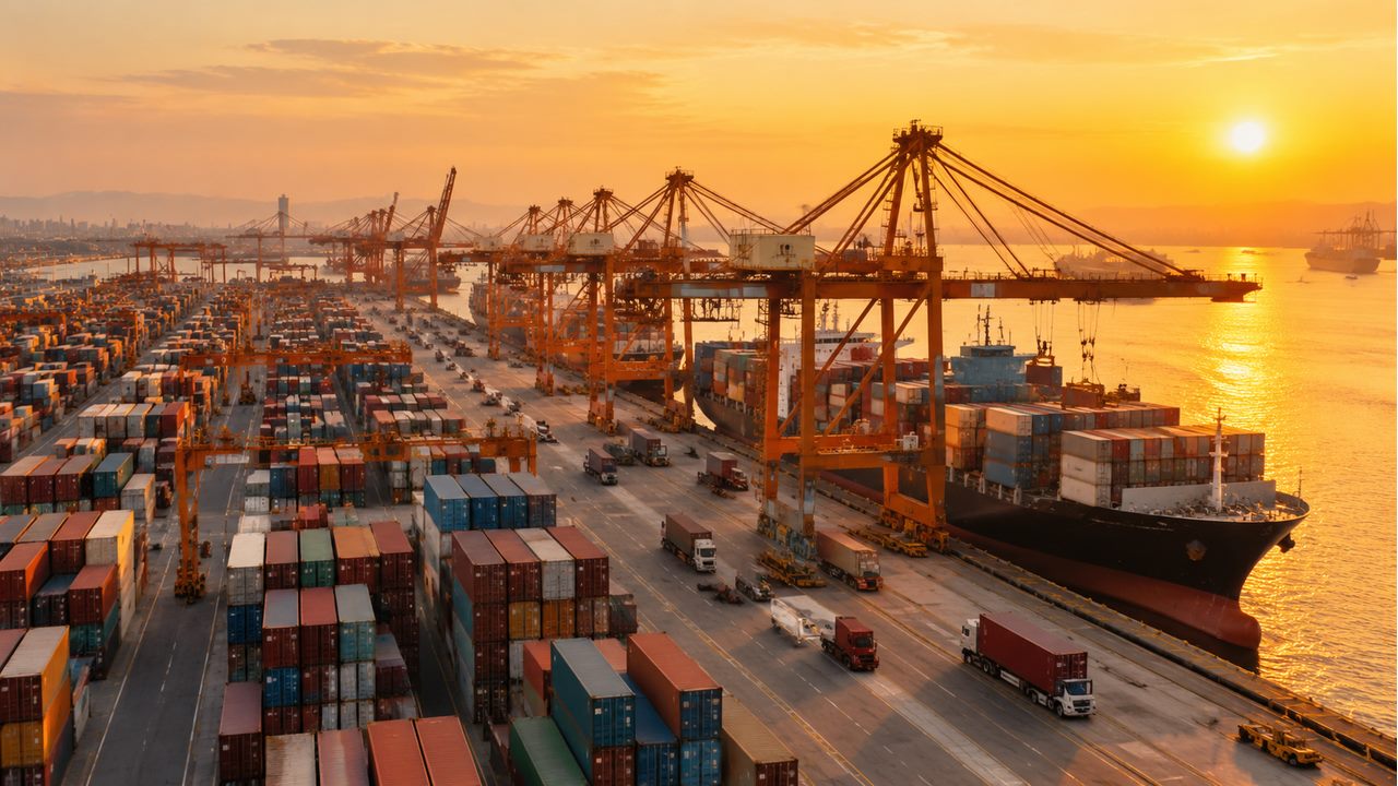 Container terminal at Ningbo-Zhoushan port area